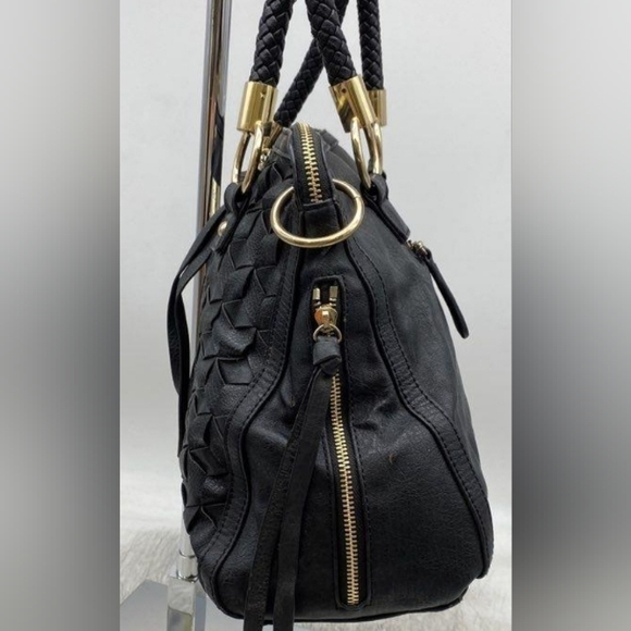 Bebe Black Satchel with Gold Accents - Picture 4 of 12